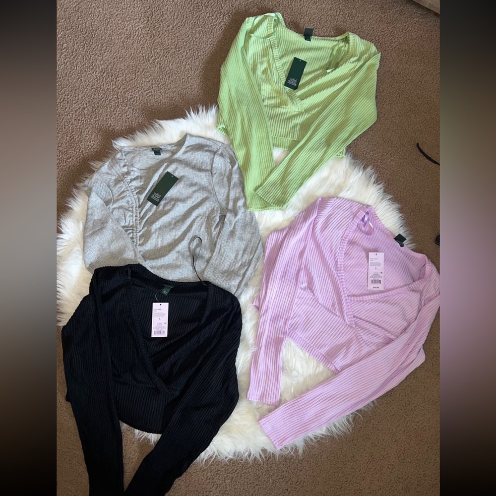 Wild fable long sleeve crop top